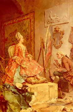 フレデリック・ヘンドリック・ケンメラー Painting - 彼女の肖像画のために座る女性 ケンメラー フレデリック・ヘンドリック